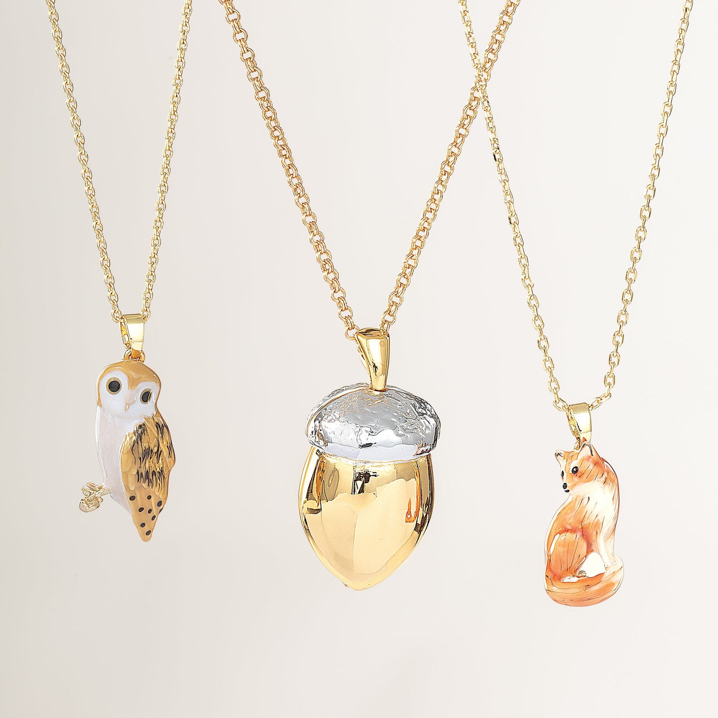 Wildlife Charm Owl Pendant Necklace