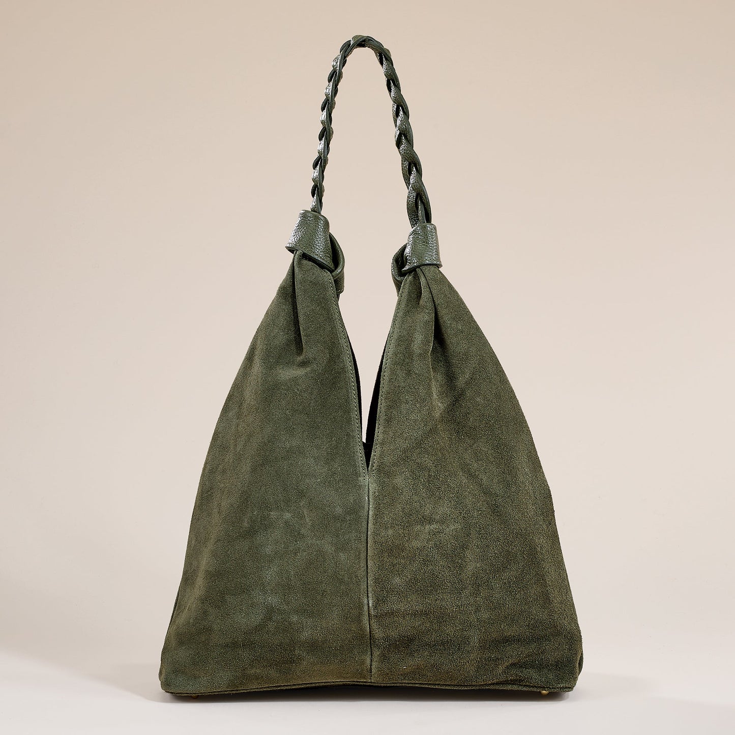 Campania Sage Italian Leather & Suede Hobo Style Bag