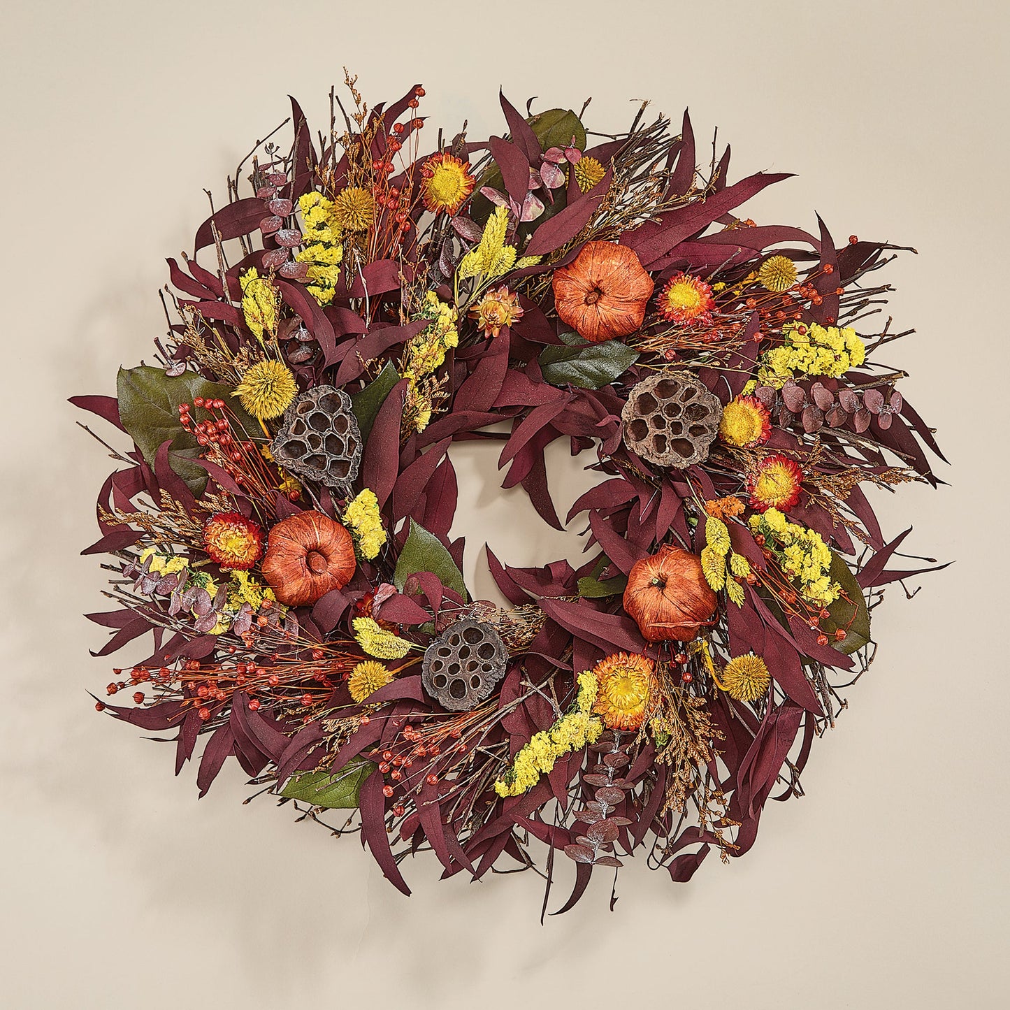 Beauty in Burgundy & Yellow Wreath (Preorder)