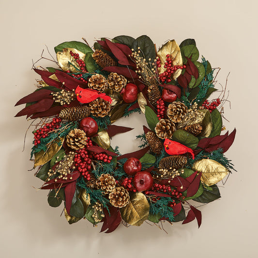 Cheerful Cardinals Wreath (Preorder)
