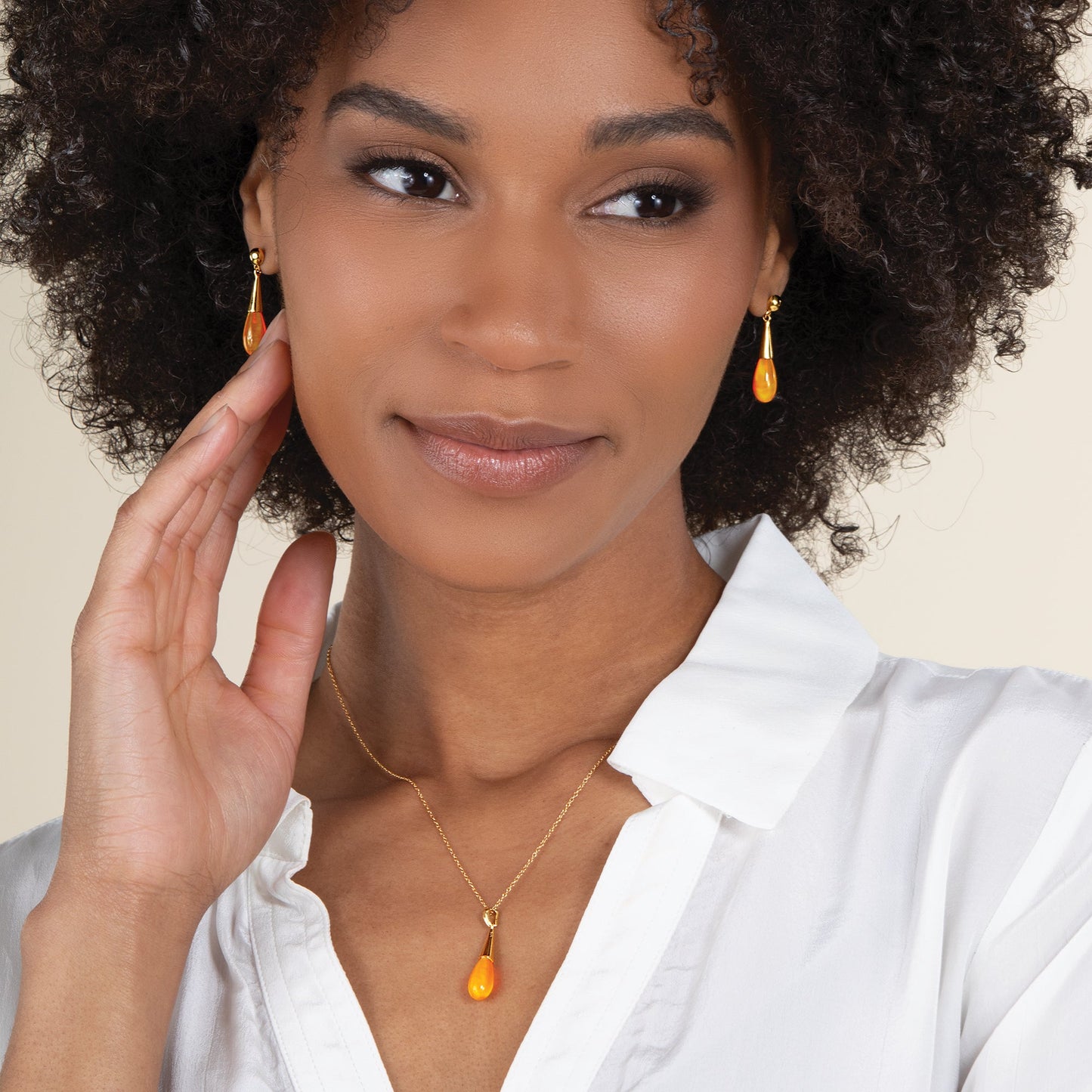 Aurora Opal Teardrop Necklace