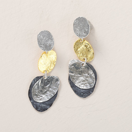 Tri-Color Textured Earrings