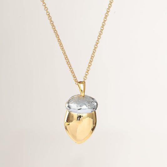 Wildlife Charm Acorn Pendant Necklace