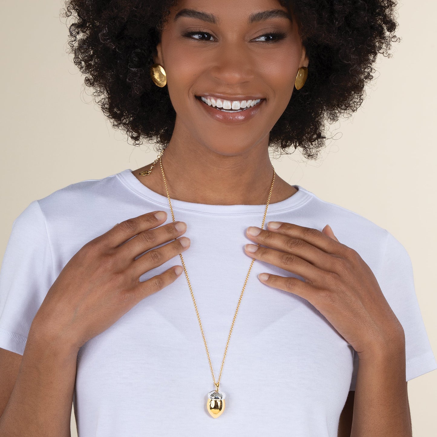 Wildlife Charm Acorn Pendant Necklace