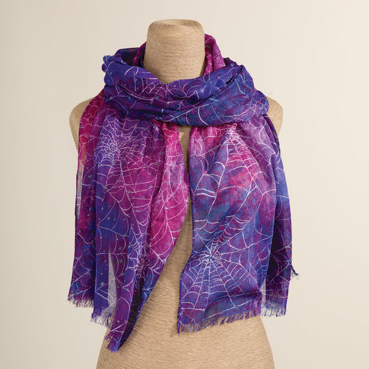 Sparkling Spider Webs Ombre Scarf