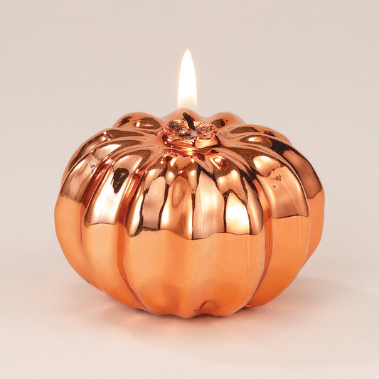 Copper Metallic Pumpkin Candle