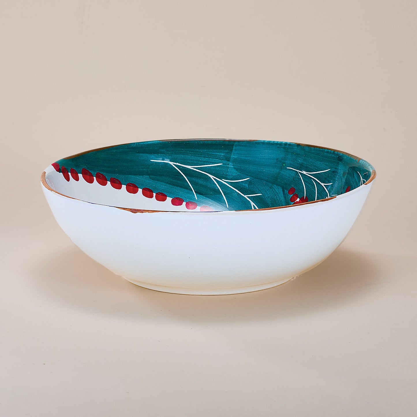 Spotted Rooster Ceramic Serving Bowl