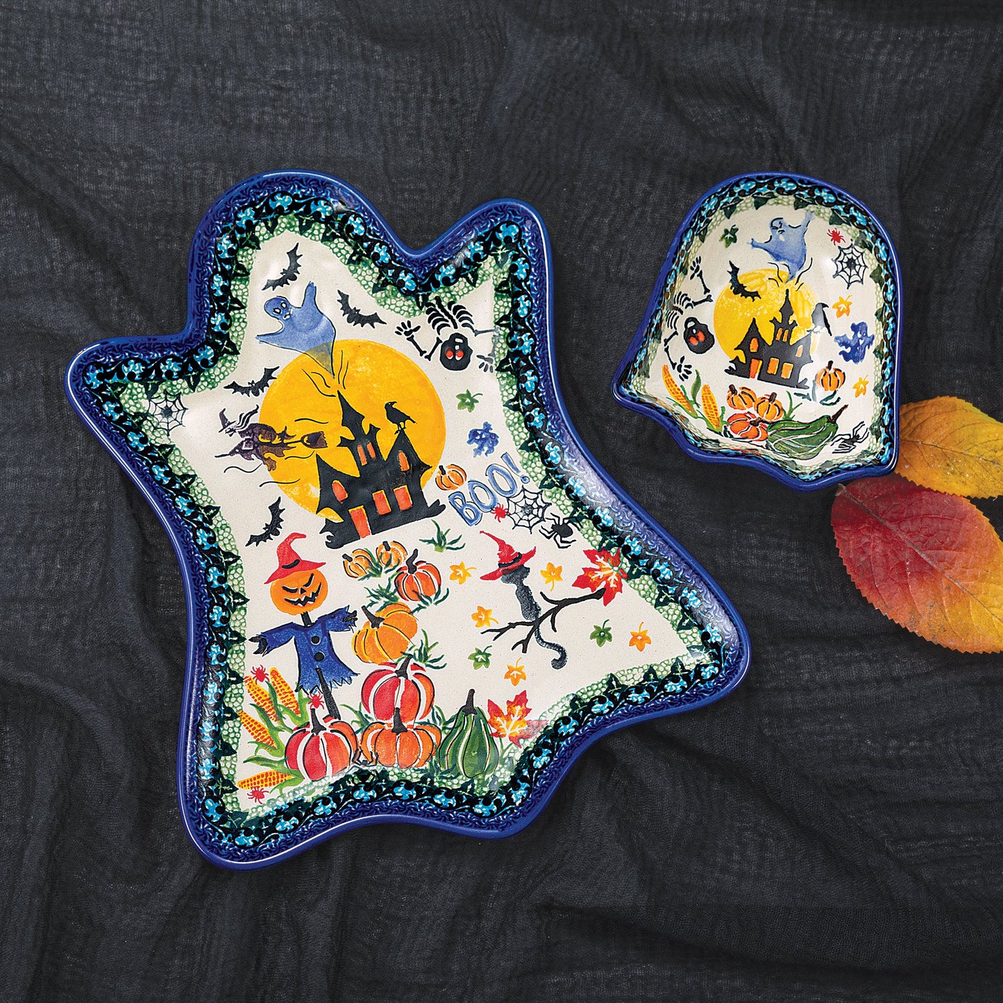 Polish Pottery Magic Moonlight Ghost Platter (Preorder)