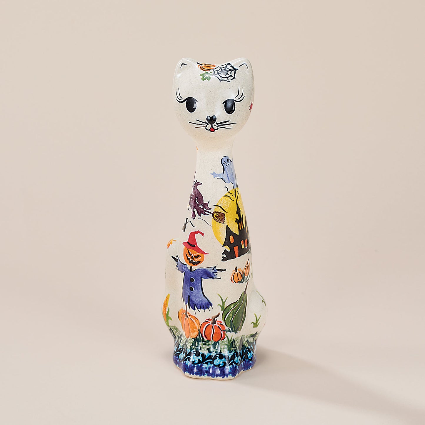 Polish Pottery Magic Moonlight Cat Figurine (Preorder)