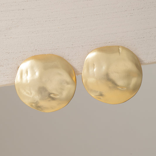 Textured Gold Coin Clip-On Earrings (Preorder)
