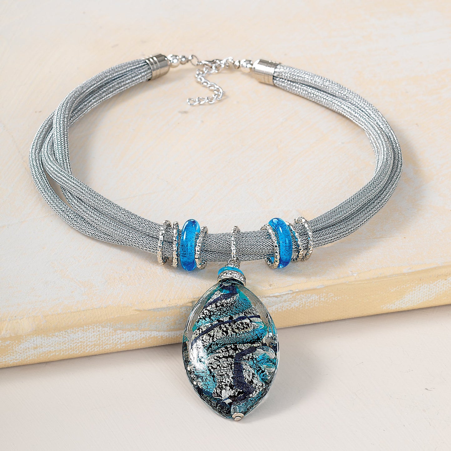 Bellegra Blues Murano Glass Pendant Necklace