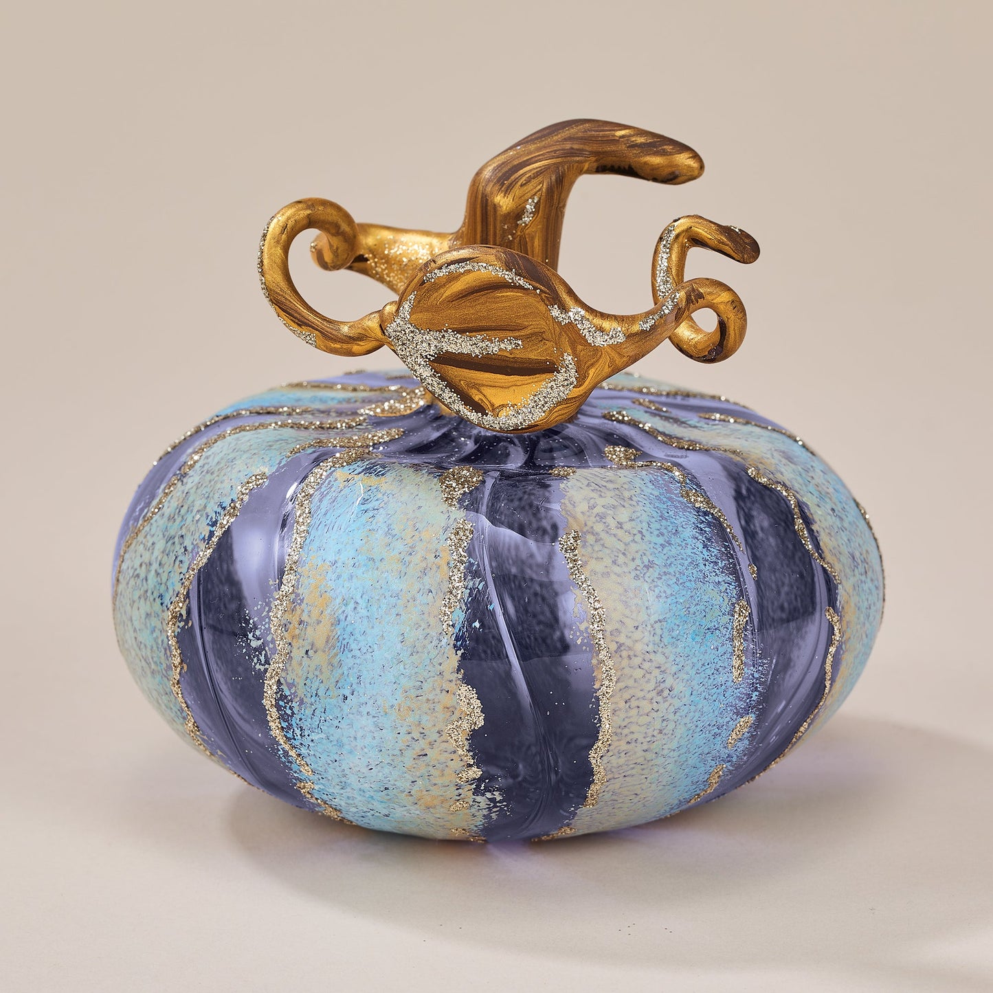 Blue Striped Glass Lago Di Como Pumpkin