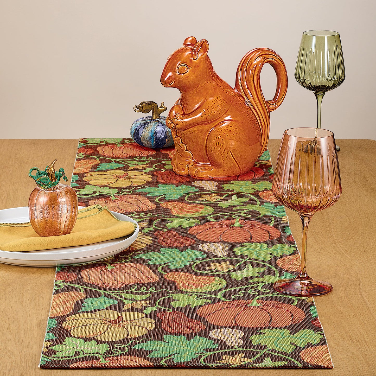 Blue Striped Glass Lago Di Como Pumpkin