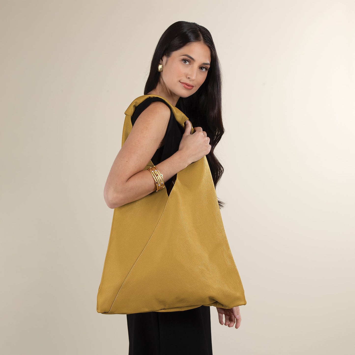 Milazzo Butterscotch Italian Leather Hobo Bag