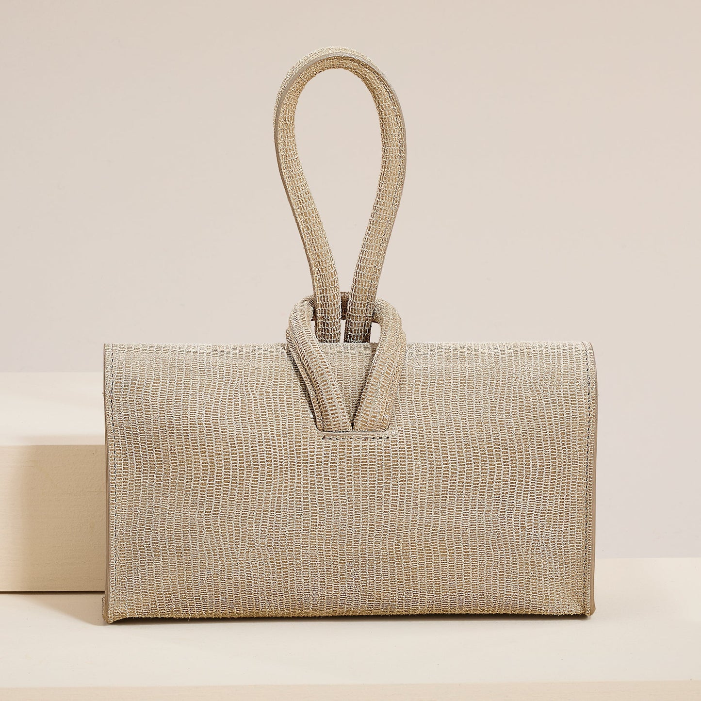 Puglia Textured Tan Italian Leather Clutch