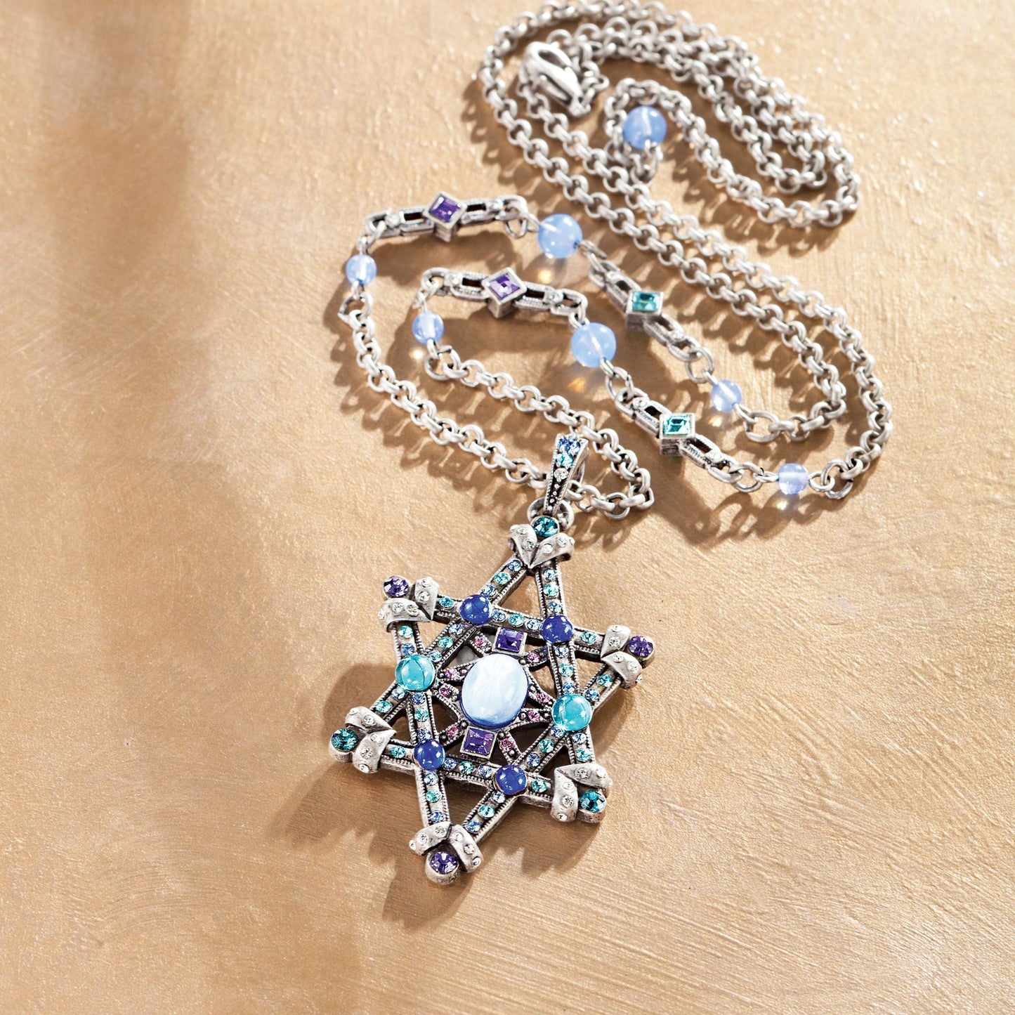 Star Of David Necklace With Crystals (Preorder)