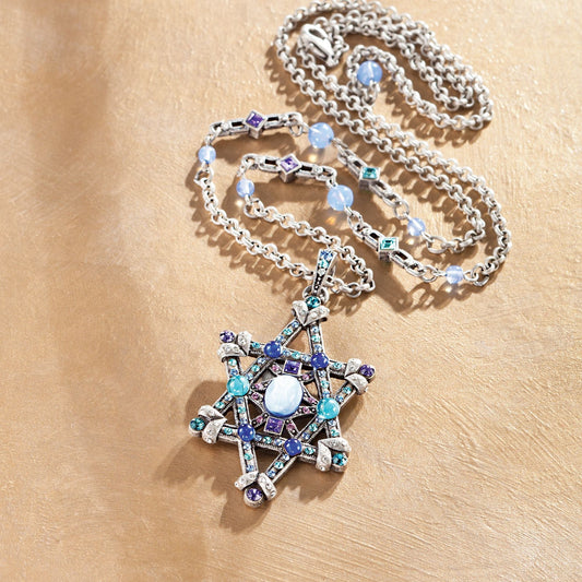 Star Of David Necklace With Crystals (Preorder)
