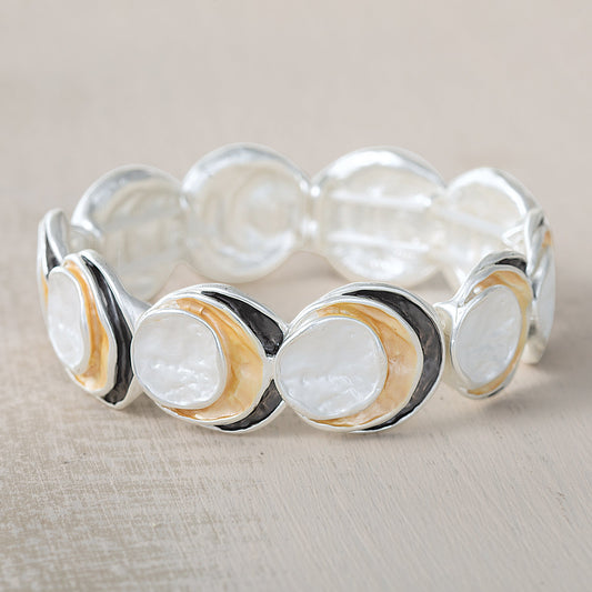 Tricolor Enamel Circles Bracelet