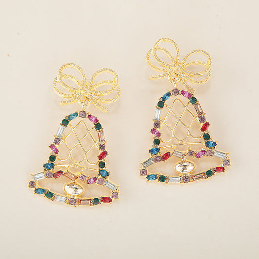 Crystal Christmas Bell Earrings
