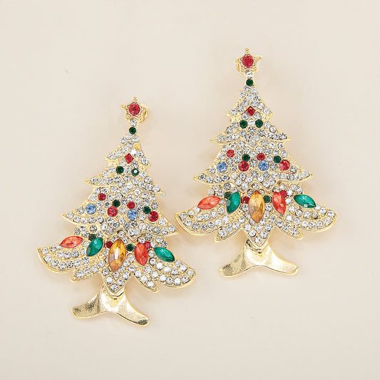 Crystal Christmas Tree Earrings