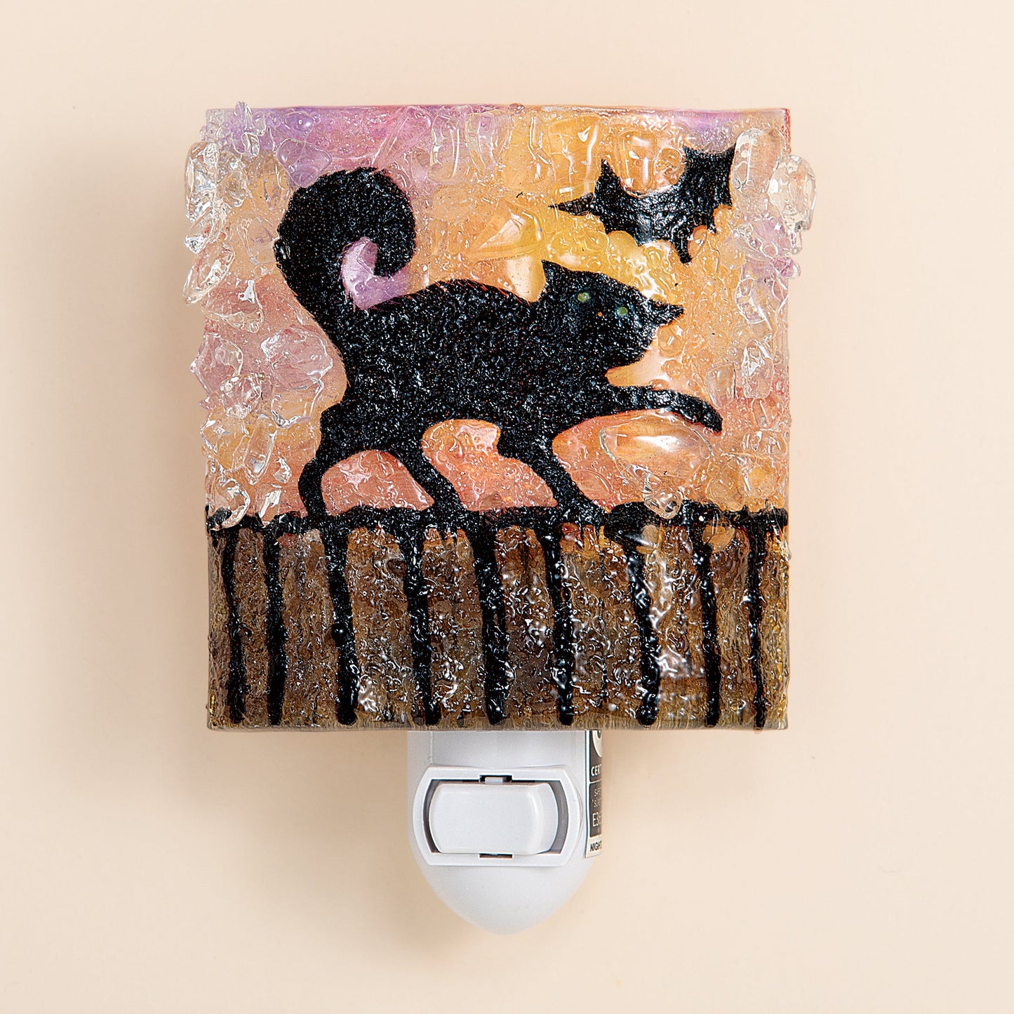 Recycled Glass Scaredy Cat Nightlight