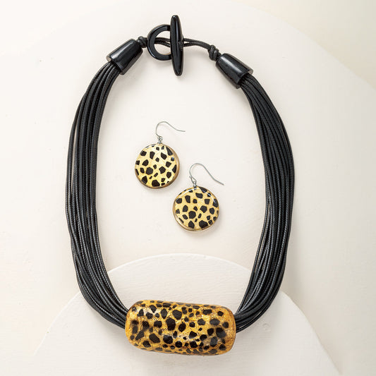 Sophisticated Safari Necklace & Earrings Set