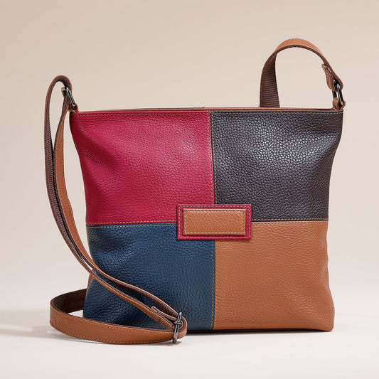 Colors Of Meenakshi Mixed Leather Crossbody Bag