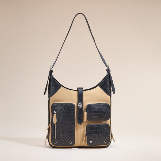 Colors Of Maharashtra Mixed Leather Shoulder Bag