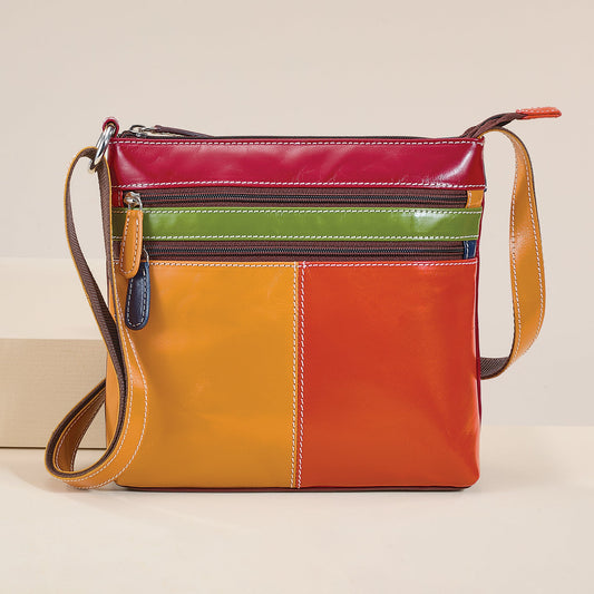 Colors Of Topaz Mixed Leather Crossbody